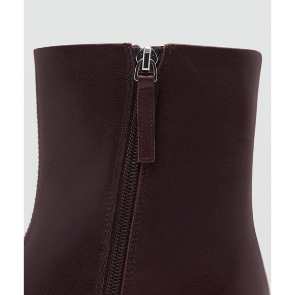 MANGO MNG CHOCOLATE COSME SQUARED SQUARE TOE LEATHER ANKLE BOOTS BOOTIE 37 6.5 - Picture 6 of 10